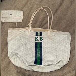 White Goyard GM tote & pouch